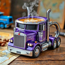 1Pc Durable Truck Coffee Mug Semi Truck Handcrafted Coffee Cup Semi-trailer Shaped 11 Ounces Semi-Truck Coffee Mugs For Men