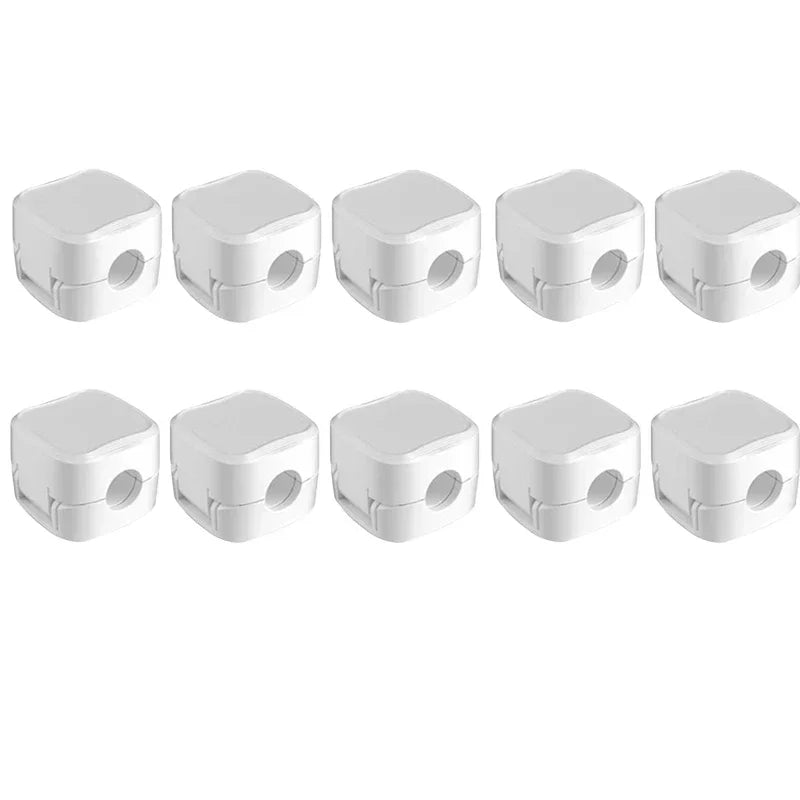 1/10Pcs Magnetic Cable Clips Cables Smooth Adjustable Cord Holder Under Desk Cable Management Wire Keeper Cable Organizer Holder