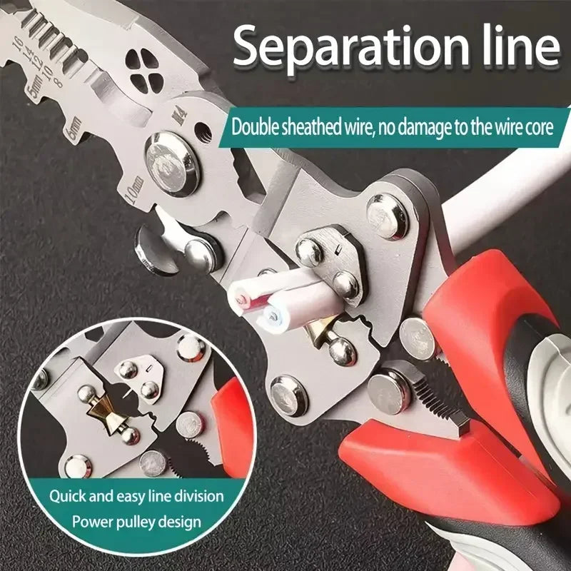 Crimper Cable Cutter Adjustable Automatic Wire Stripper Multifunctional Stripping Crimping Pliers Terminal Hand Tool