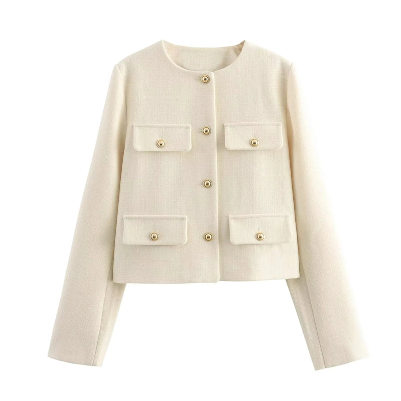 Long Sleeve Cropped Jacket For Women