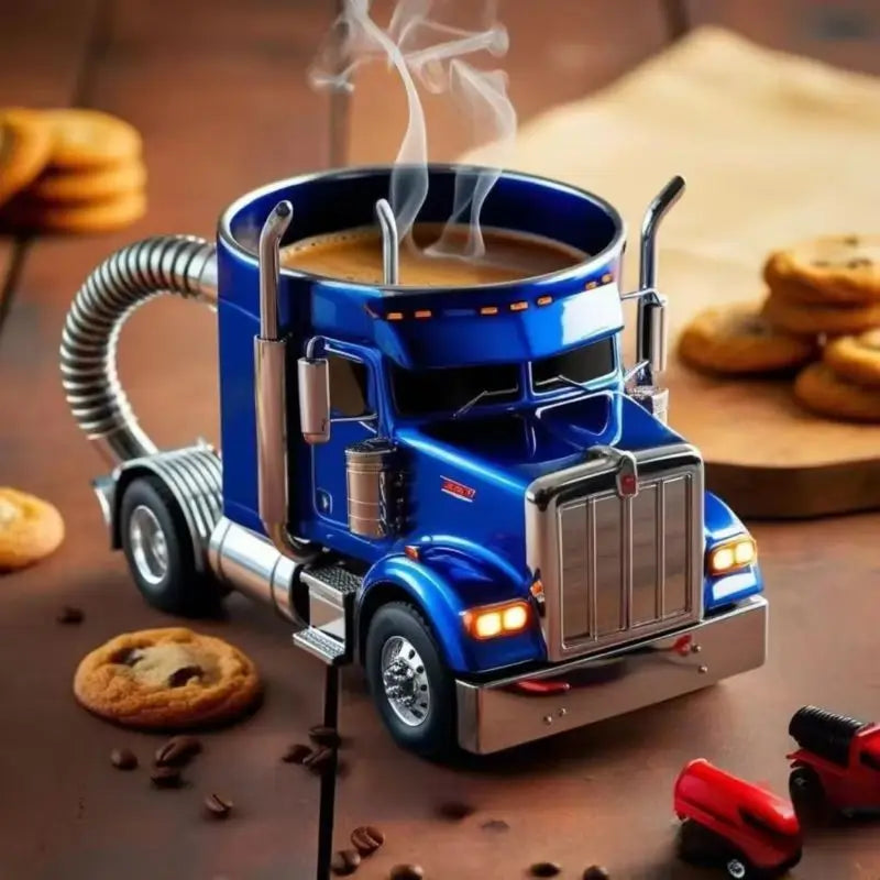 250MLCreative Truck Coffee Mug 11 OZ Semi-Trailer Cup Desktop Home Kitchen Semi-Trailer Truck Coffee Mug Ornament Collection