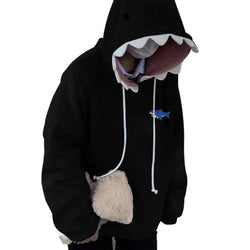 Autumn Winter New Funny Shark Patchwork Hoodies