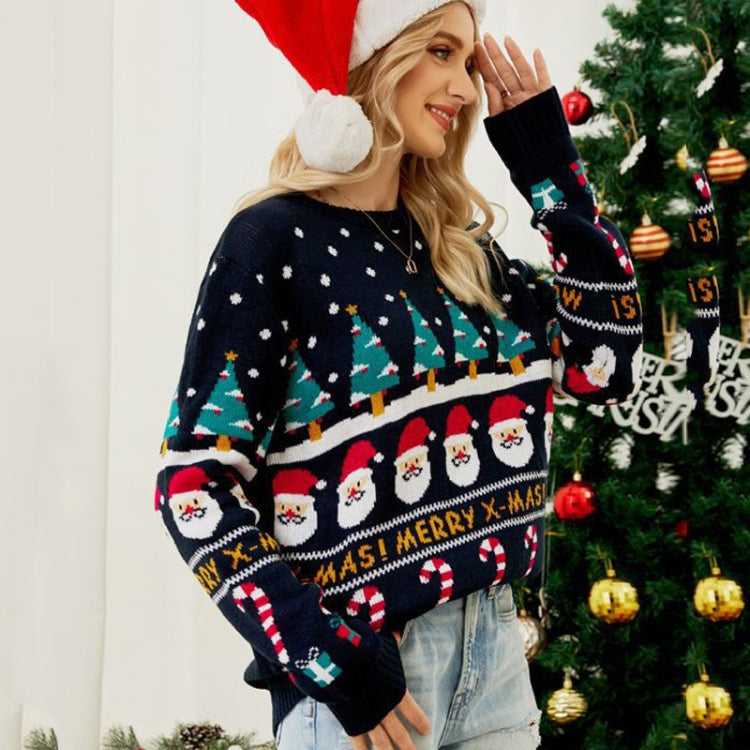 Autumn And Winter Women Pullover Sweater Christmas Tree Knit Sweater,