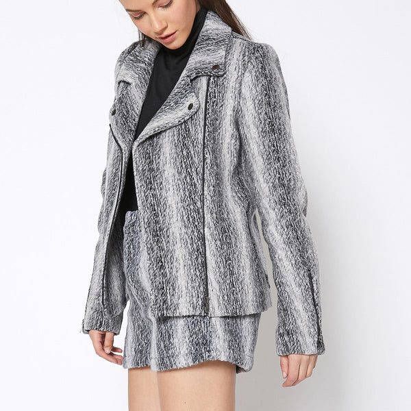 Women's Brushed Wool Moto Jacket