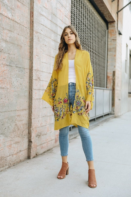 Long Sheer Floral Kimono – Graceful and Lightweight