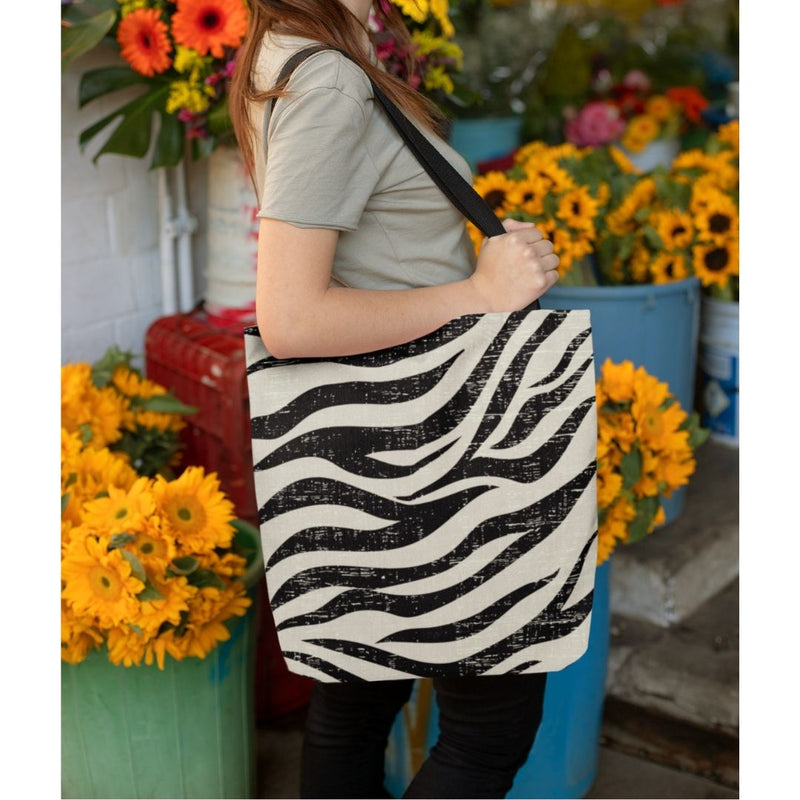 Double Sided Zebra Print Beach Shopper Tote Bag Medium