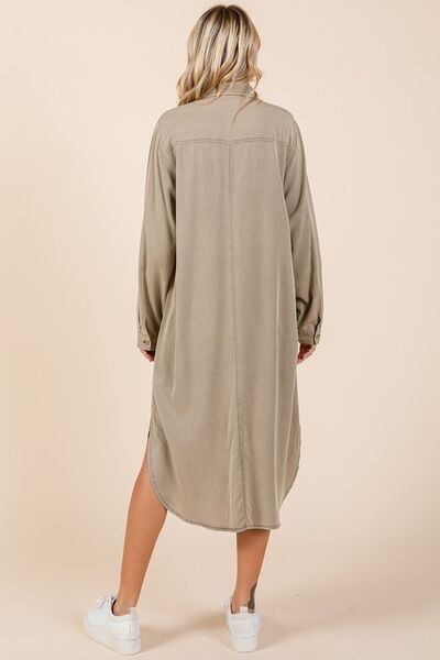 Mittoshop Button Down Long Sleeve Shirt Dress