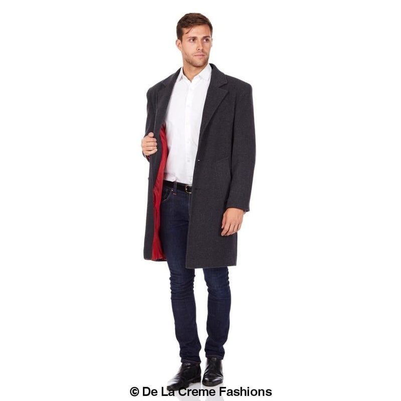 De La Creme MAN - Wool & Cashmere Blend Formal Security Overcoat