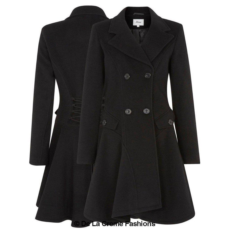 Wool Blend Double Breasted Skater Coat (1102)