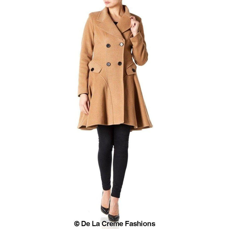 Wool Blend Double Breasted Skater Coat (1102)