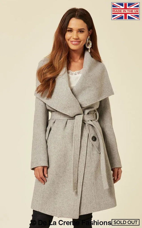 Wool Blend Large Lapel Duster Coat