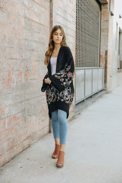 Long Sheer Floral Kimono – Graceful and Lightweight