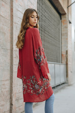 Long Sheer Floral Kimono – Graceful and Lightweight