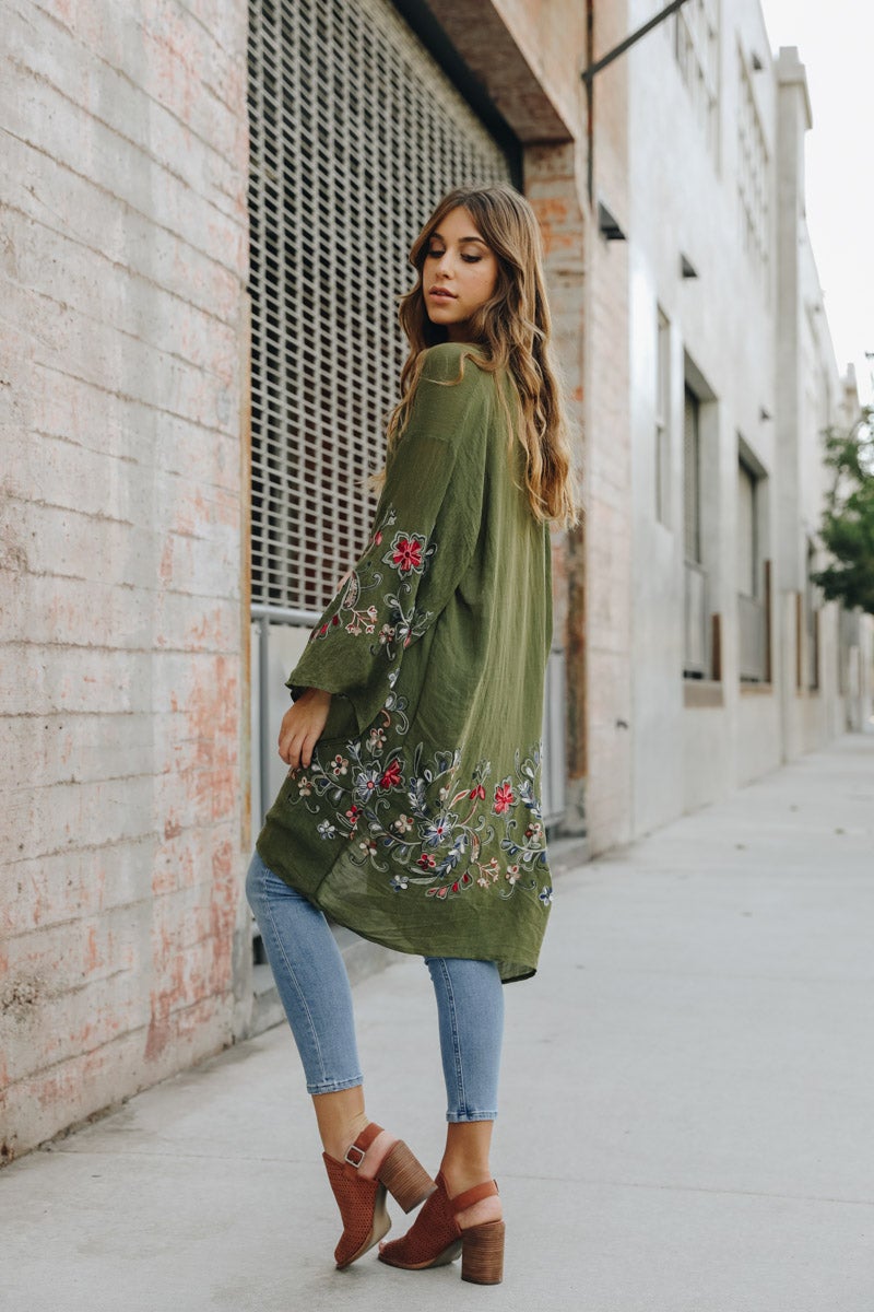 Long Sheer Floral Kimono – Graceful and Lightweight