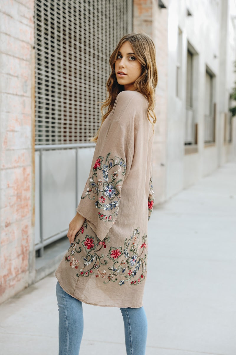 Long Sheer Floral Kimono – Graceful and Lightweight