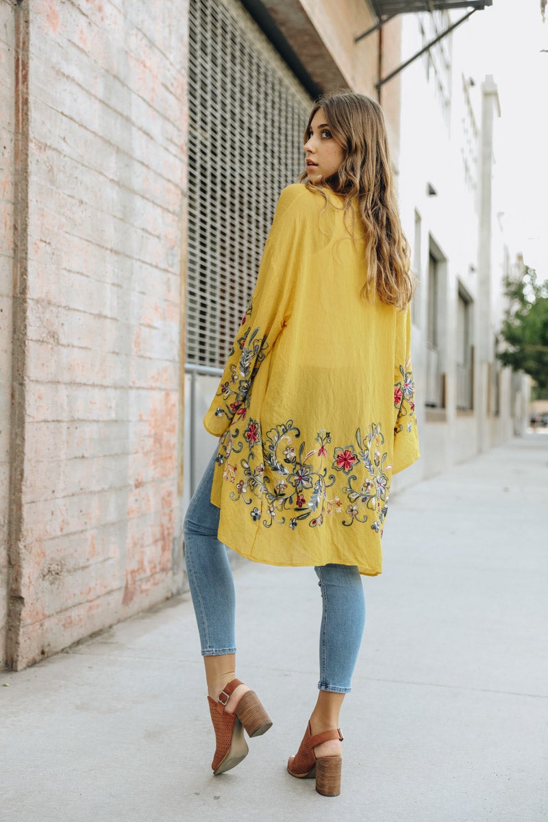 Long Sheer Floral Kimono – Graceful and Lightweight