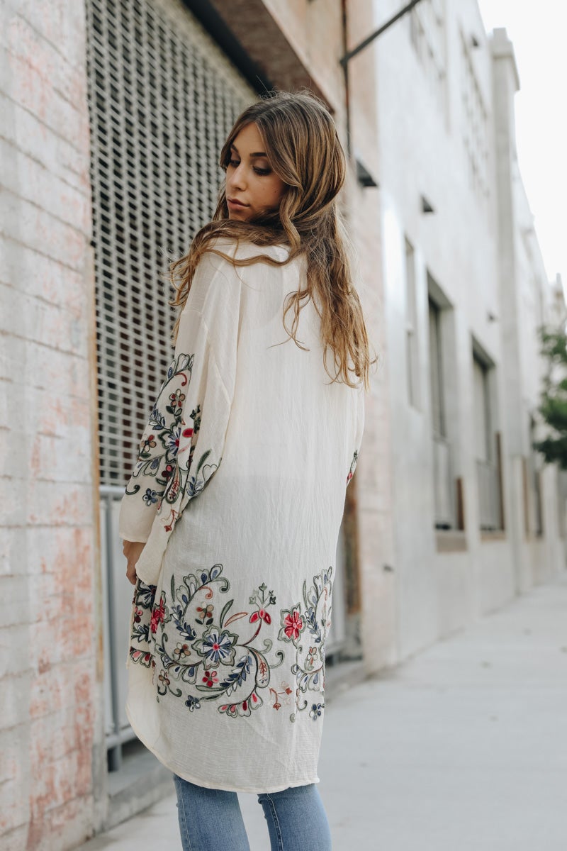 Long Sheer Floral Kimono – Graceful and Lightweight