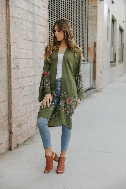 Long Sheer Floral Kimono – Graceful and Lightweight